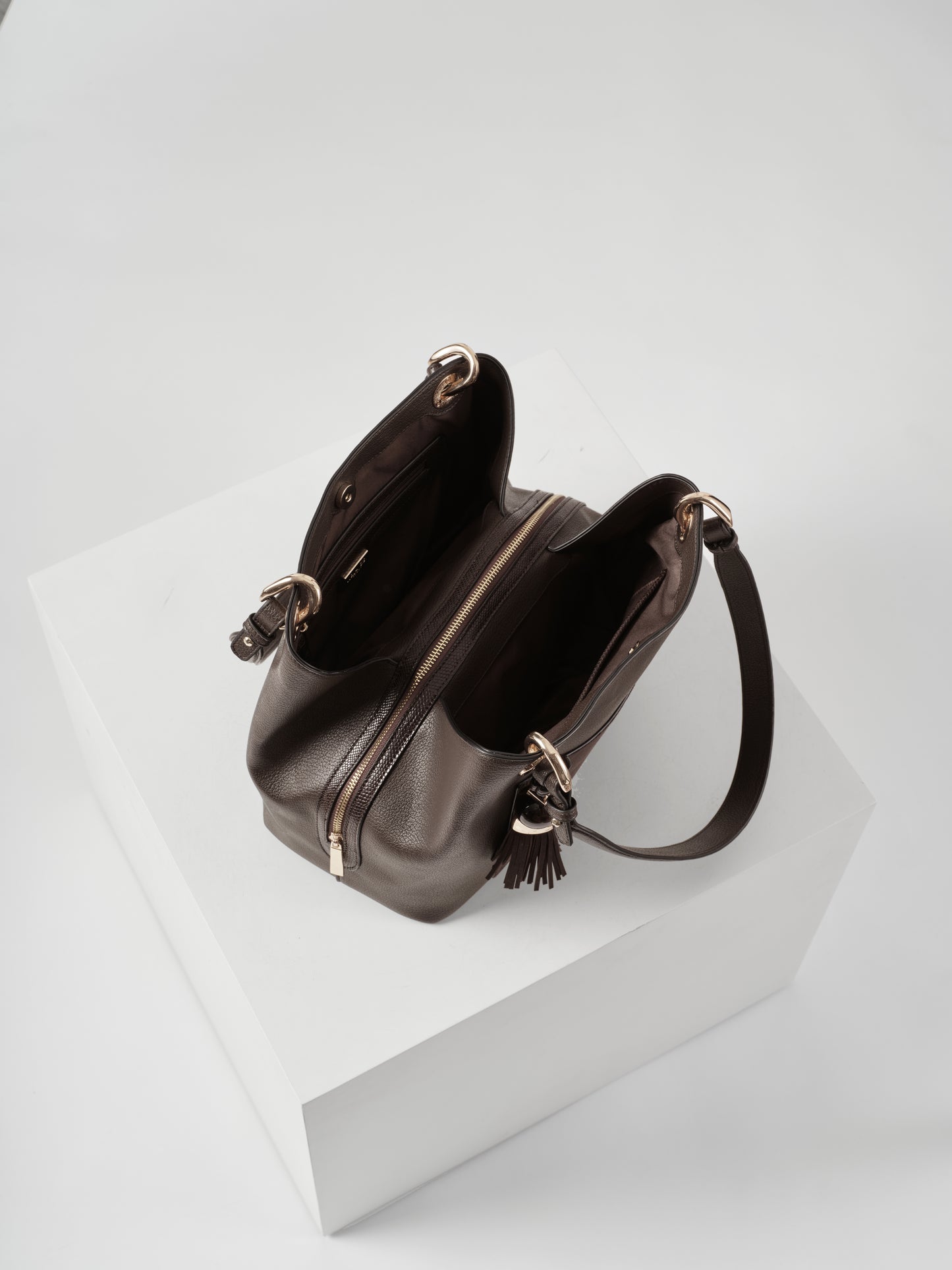 Luella Grey Sienna Chocolate Hobo Tote Bag