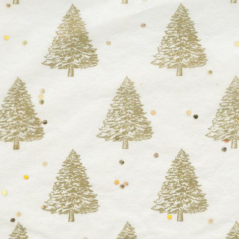 Gold Fir Tree Tissue Paper Three Sheets