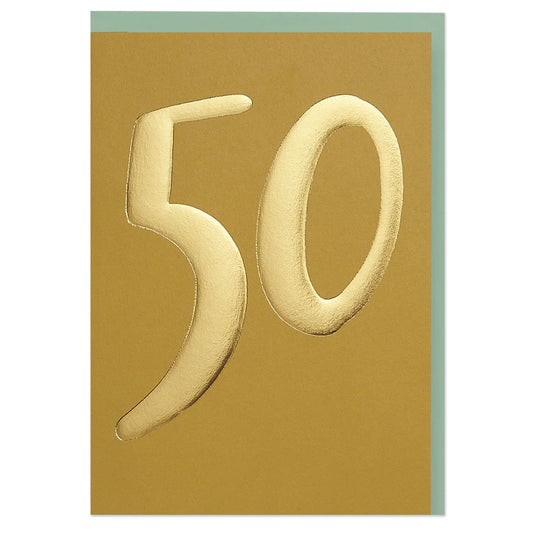 50th Golden Birthday Greetings Card