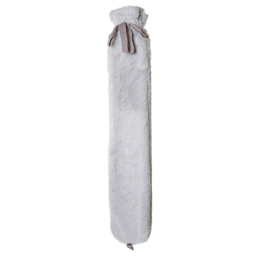 Long Hotwater Bottle - Grey Faux Fur