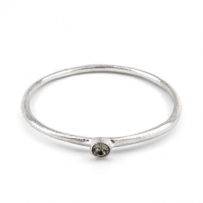 Luna London Pewter Bangle Black Diamond
