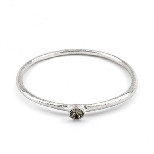 Luna London Pewter Bangle Black Diamond