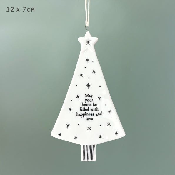 Home Filled with Love Flat Tree Porcelain Bauble