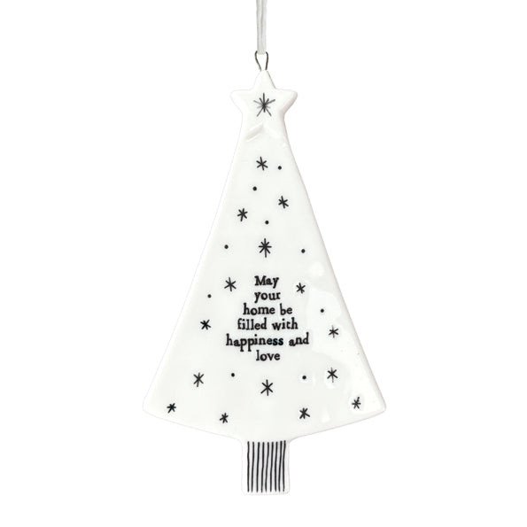 Home Filled with Love Flat Tree Porcelain Bauble
