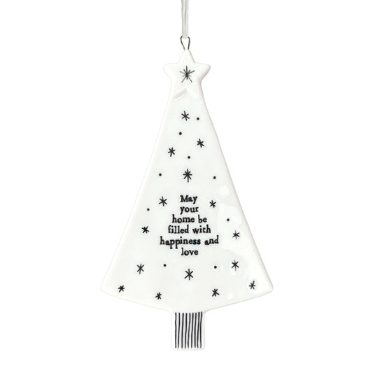 Home Filled with Love Flat Tree Porcelain Bauble