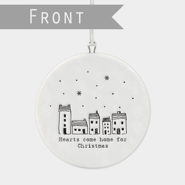 Home For Christmas Flat Porcelain Bauble