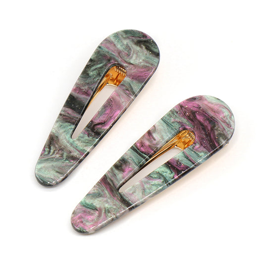 Two Pack Hair Slides Pink & Teal