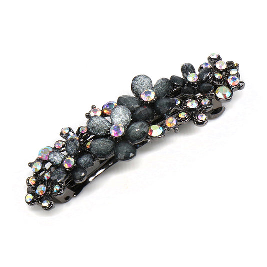 Crystal Embellished Hair Slide Smokey Grey