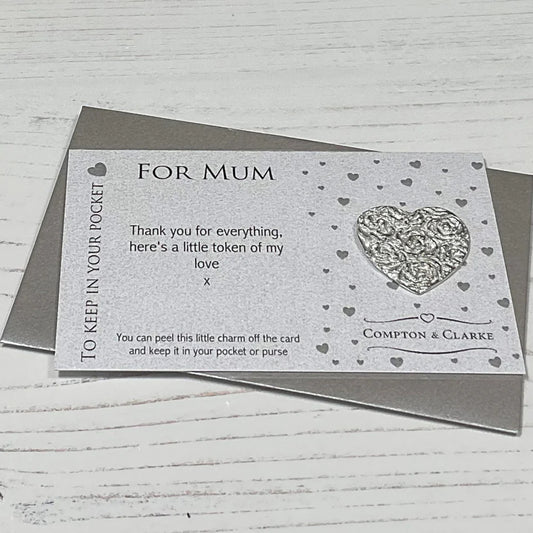 For Mum Pewter Pocket Charm