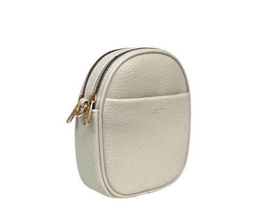 David Jones Crossbody Double Zip Handbag Ivory