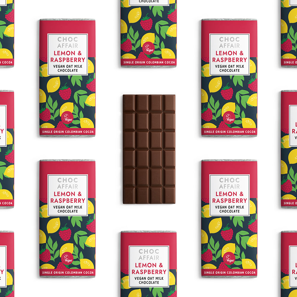 Lemon & Raspberry Oat Milk  Chocolate Bar