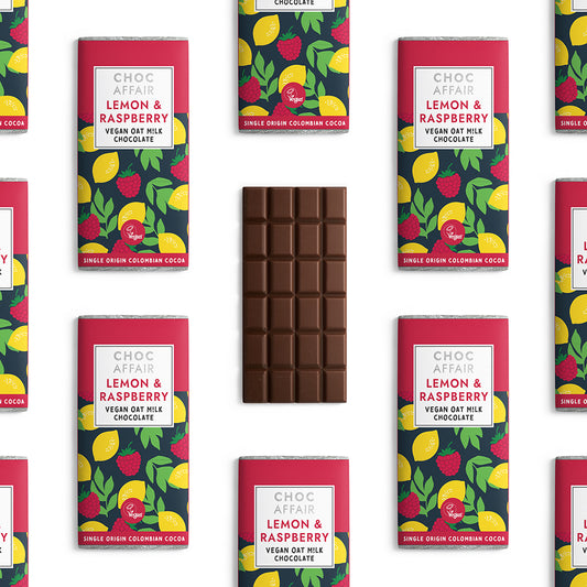 Lemon & Raspberry Oat Milk  Chocolate Bar