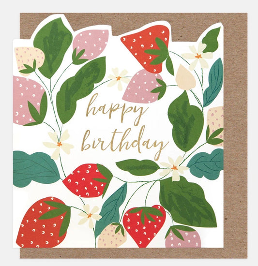 Strawberries Happy Birthday Greetings Card