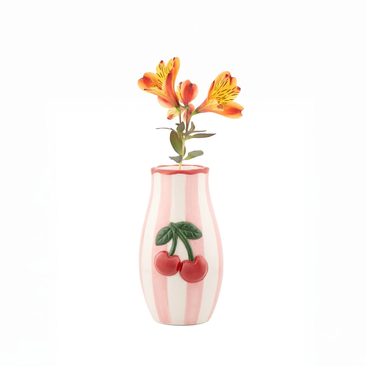 Hand Painted Cherry Vase