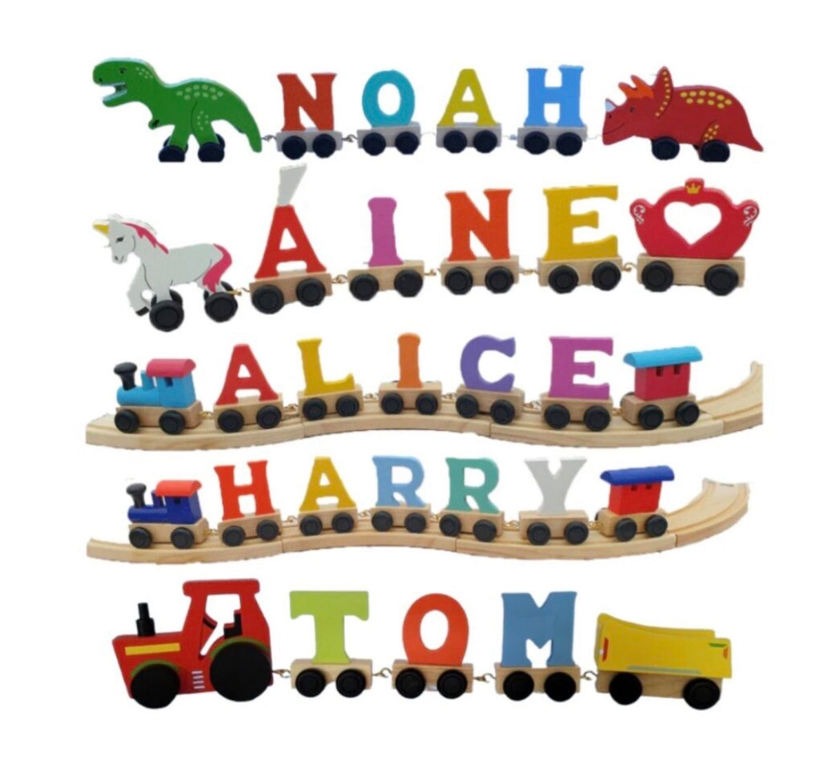 Coloured Wooden Alphabet Letters Various Designs