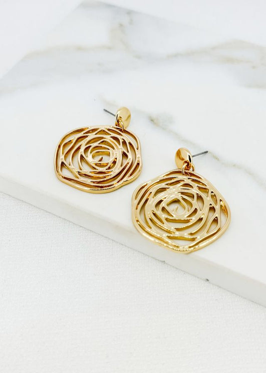 Envy Large Geometric Shaped Earrings Gold