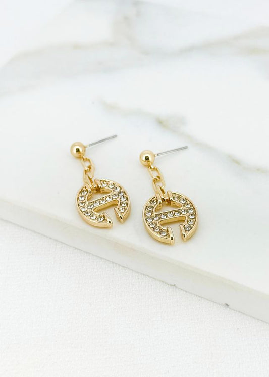 Envy Crystal Drop Earrings Gold