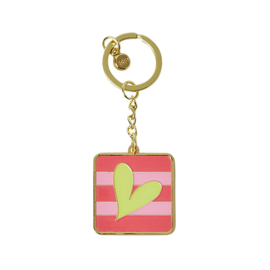 Heart & Stripe Keyring
