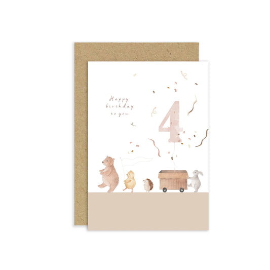 4th Birthday Greetings Card
