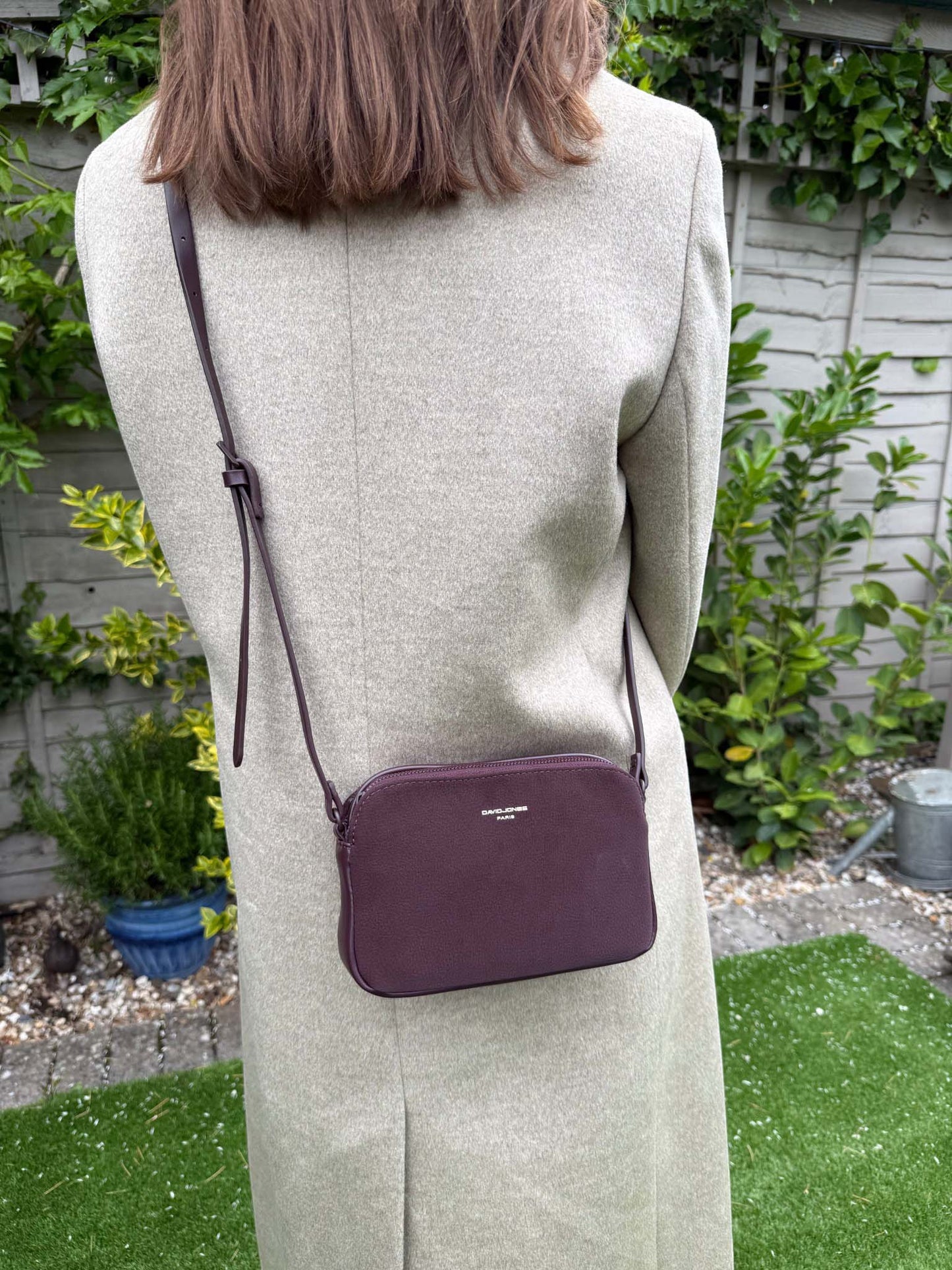 David Jones Double Zip Crossbody Bag Black