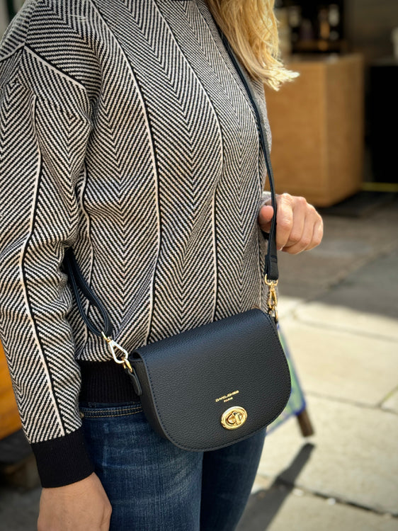 David Jones Black Full Flap Shoulder Bag