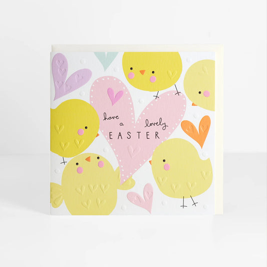 Heart & Chick Easter Greetings Card