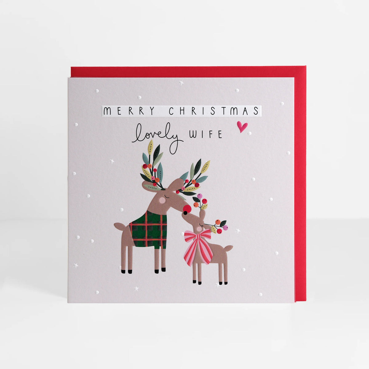 Wife Reindeers Christmas Greetings Card