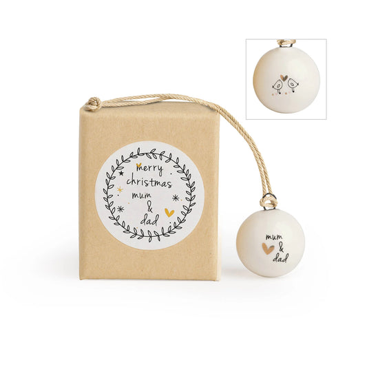 Mum & Dad Mini Porcelain Bauble