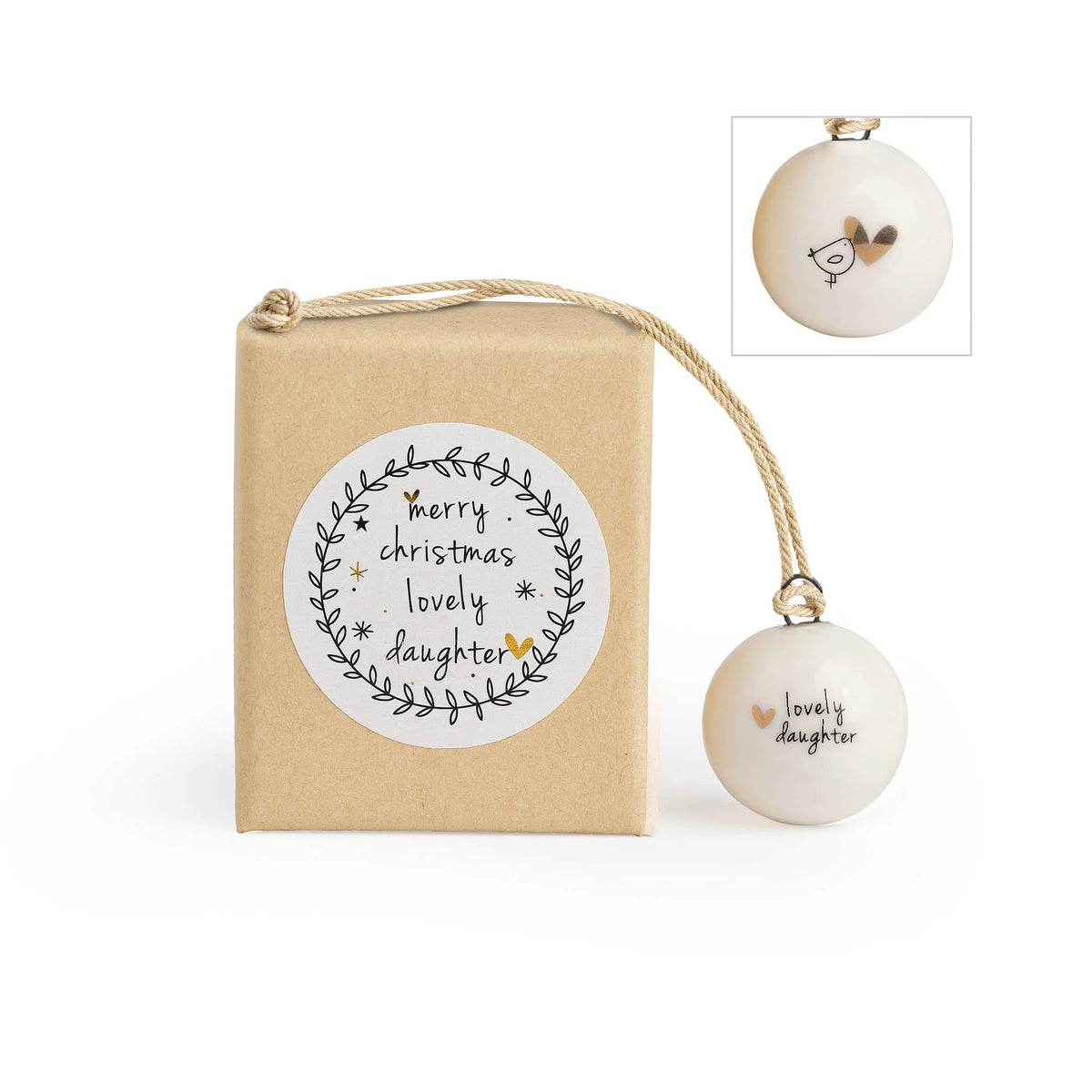 Lovely Daughter Mini Porcelain Bauble