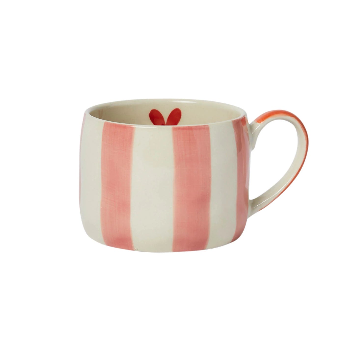Stripes & Heart Stoneware Mug