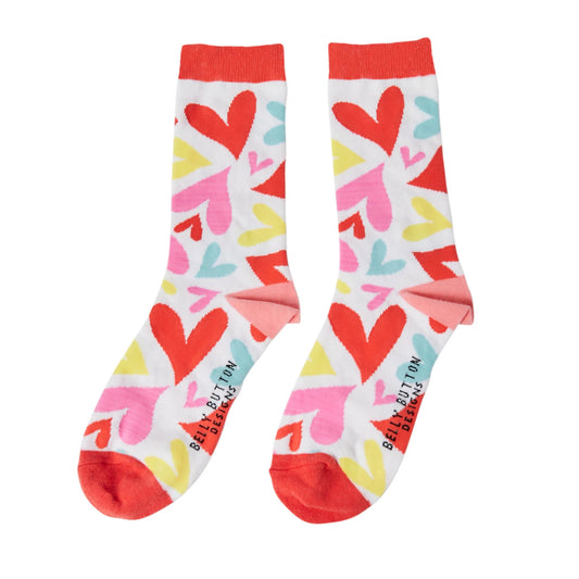 Colourful Hearts Bamboo Socks