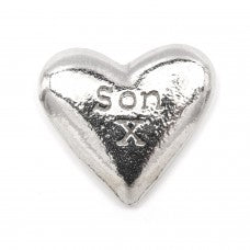 Son Solid Pewter Heart Keepsake Pebble