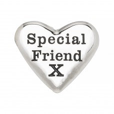 Special Friend Solid Pewter Heart Keepsake Pebble