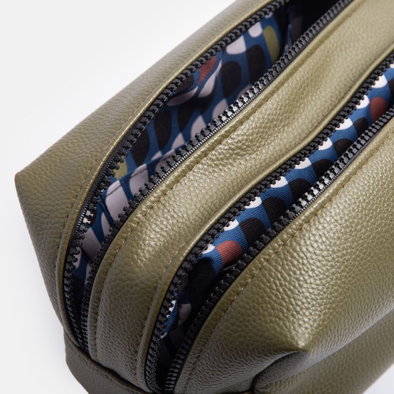 Mens Large Travel Wash Bag Olive Green