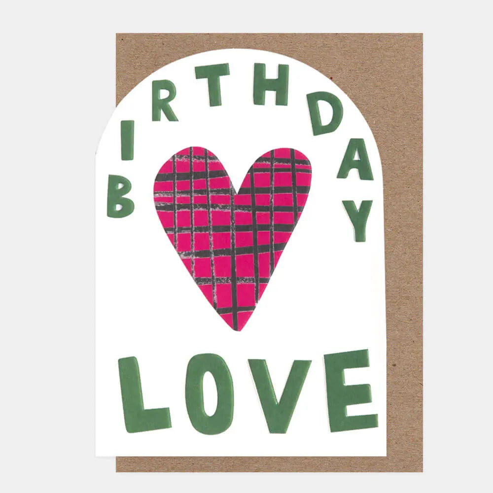 Birthday Love Checked Greetings Card