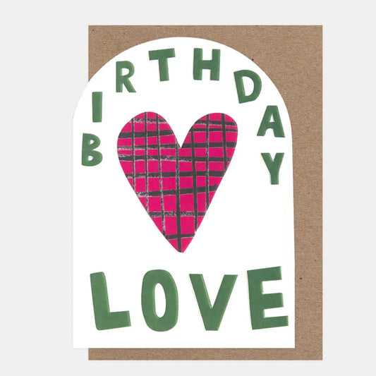 Birthday Love Checked Greetings Card