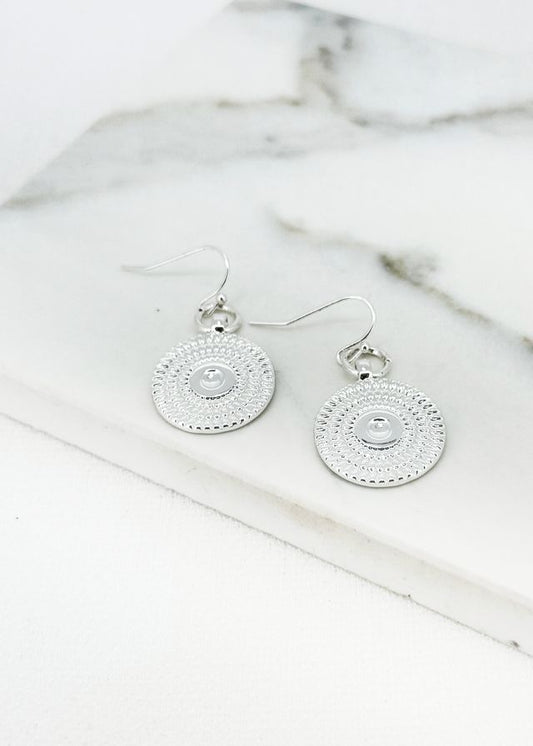 Envy Boho Disc Shaped Earrings Silver