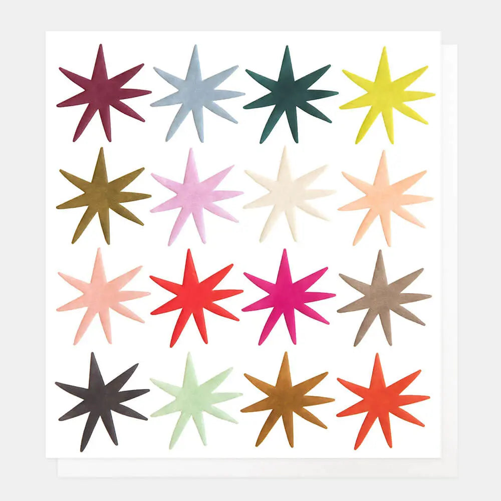 Colourful Star Grid Greetings Card