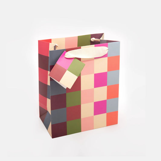 Colourful Check Medium Gift Bag
