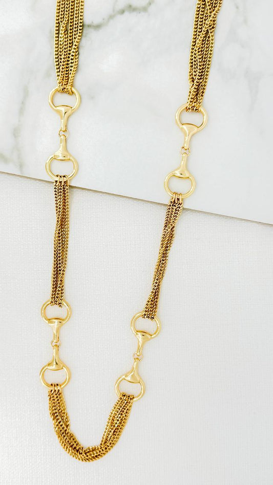 Envy Layered Chain Long Necklace Gold
