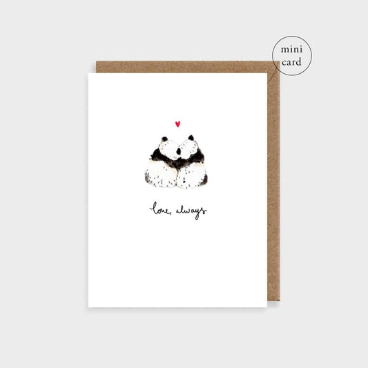 Love Always Pandas Mini Greetings Card