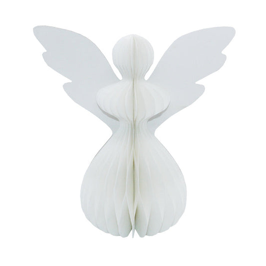 White Honeycomb Paper Standing Angel Decoration 50cm