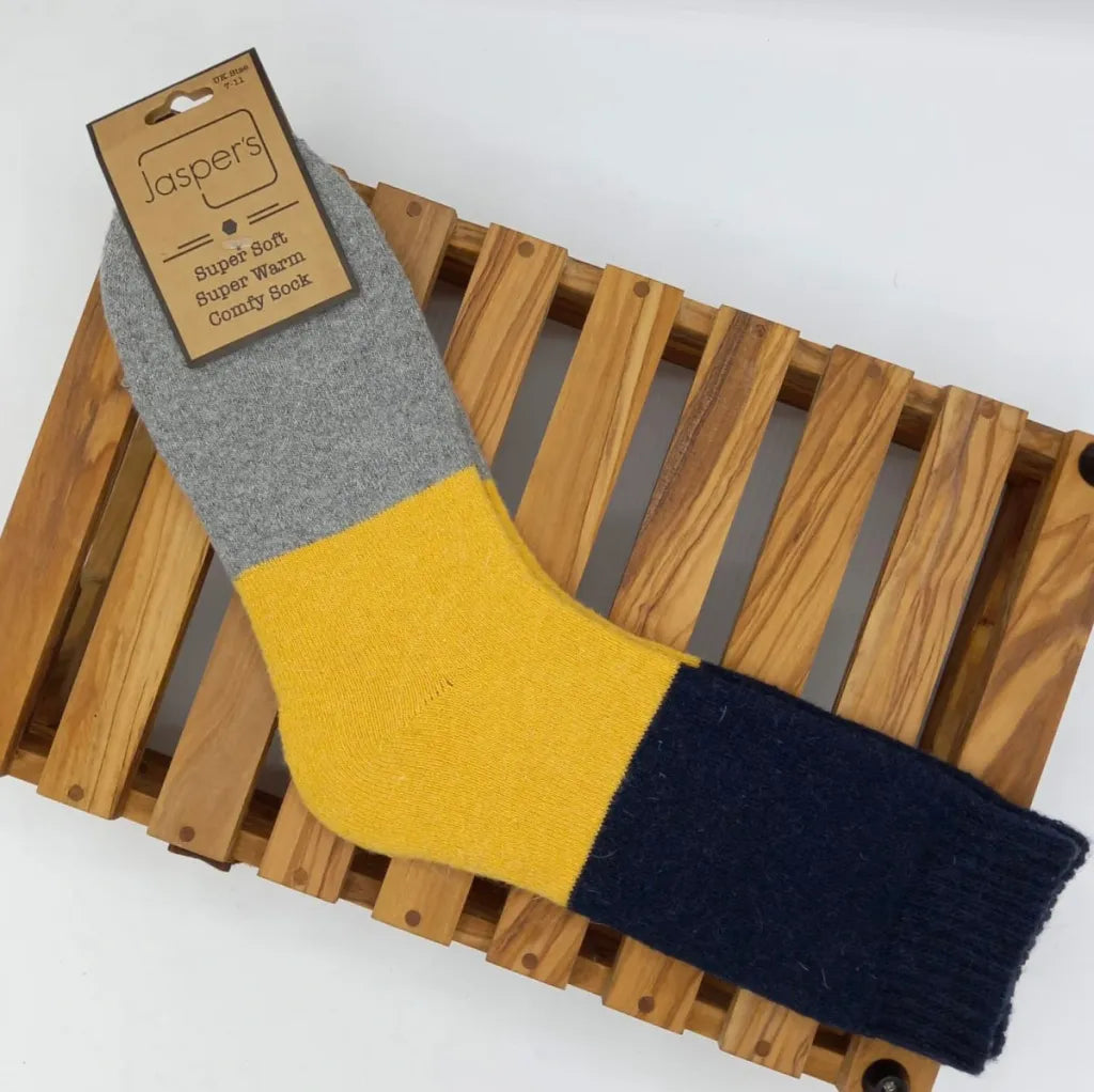 Mens Bold Colour Block Super Cosy Socks