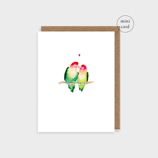 Lovebirds Mini Greetings Card