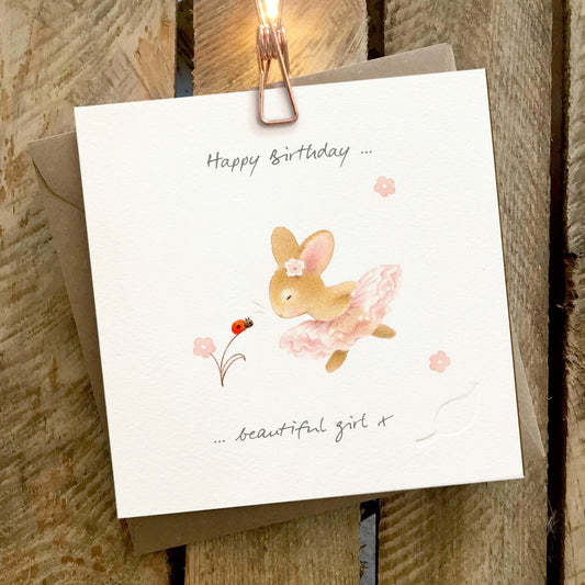Happy Birthday Beautiful Girl Greetings Card