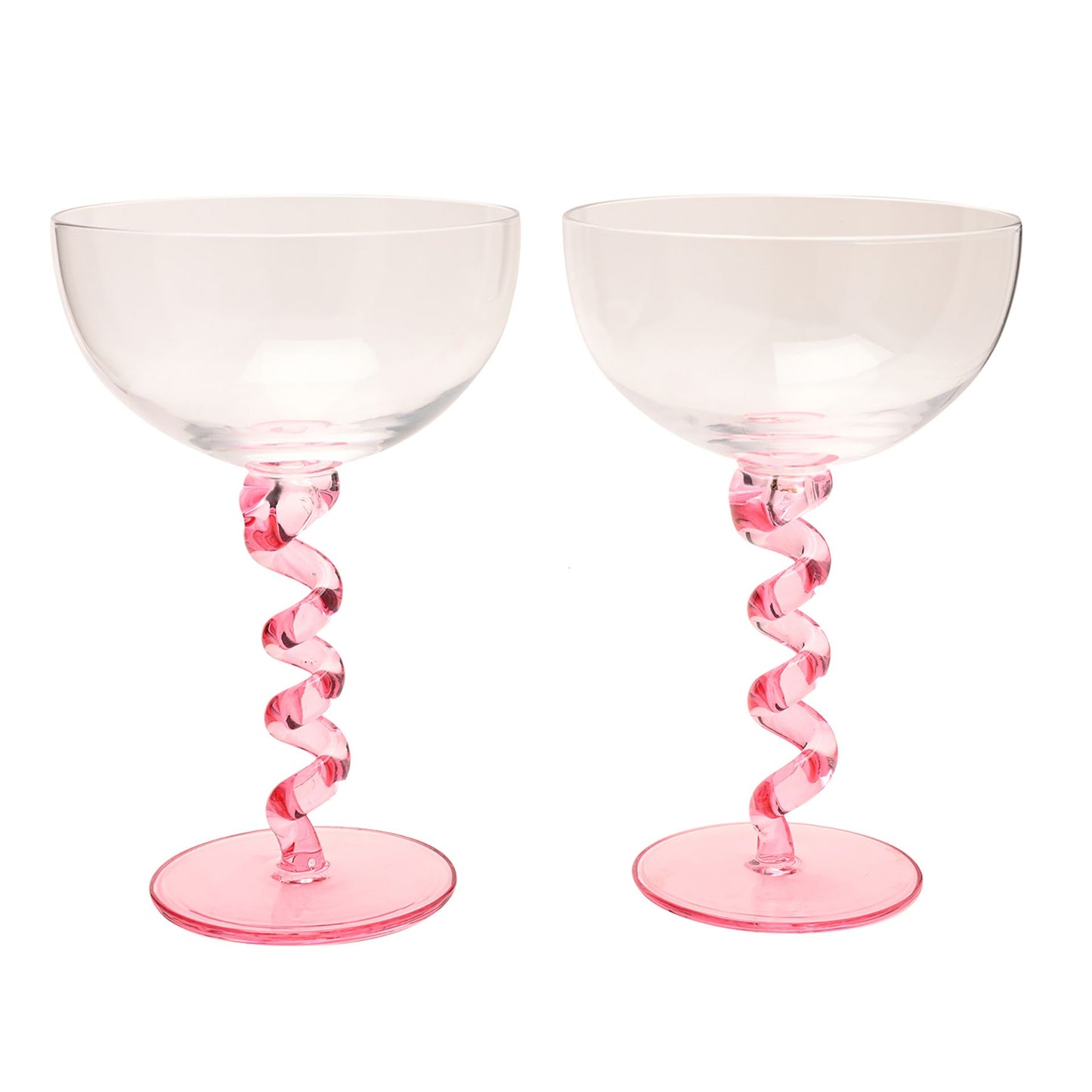 Raspberry Blossom Coupes With Wiggle Stems in a Giftbox