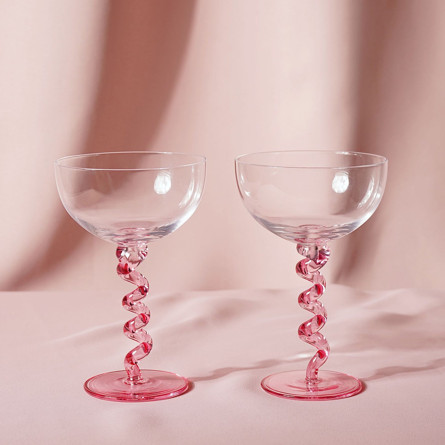 Raspberry Blossom Coupes With Wiggle Stems in a Giftbox