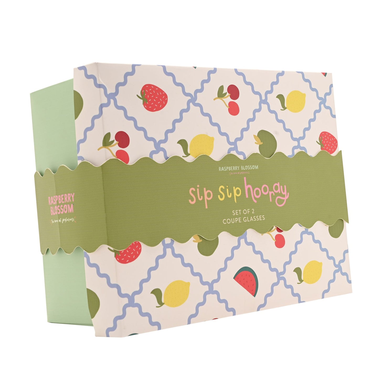 Raspberry Blossom Coupes With Wiggle Stems in a Giftbox