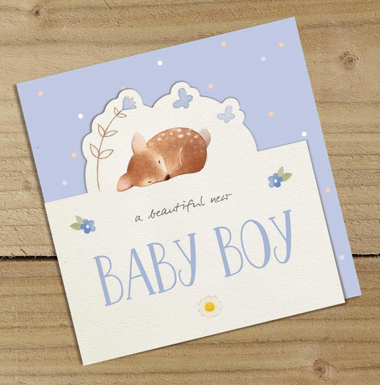 New Baby Boy Greetings Card