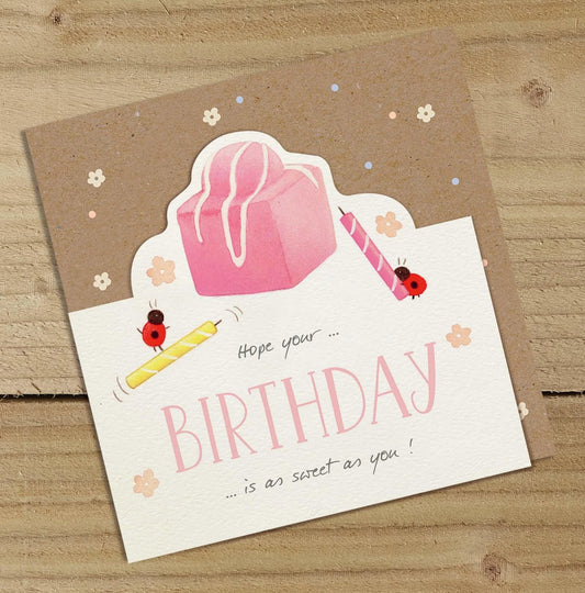 Ladybird & Cake Birthday Greetings Card